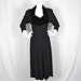 Vintage 40s Old Hollywood Glamour Cocoa Black Dress, Sz S