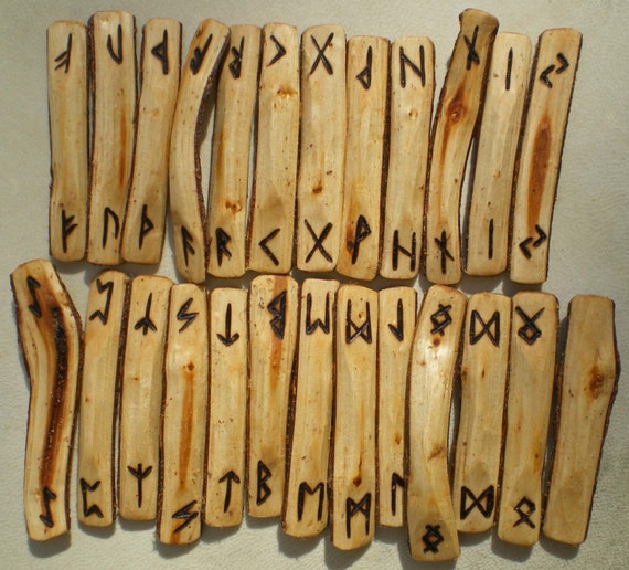 Willow wood rune staves