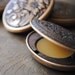 Floral Tapestry Brass Locket with Solid Natural Perfume - Organic fragrance as wearable art - Downton Abbey Edwardian - Great for Travel