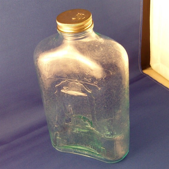 Water Bottle Franklin Refrigerator Glass with Metal Lid