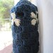 Tardis - French Press Cozy - Single Serve Size - In Blueberry and Antique White