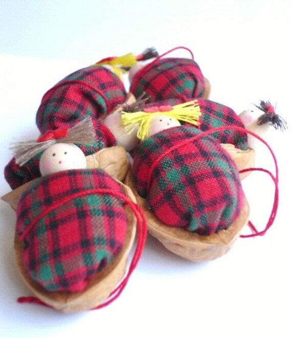 walnut babies christmas ornaments holiday decor set of 6 walnut babies christmas ornaments holiday decor set of 6