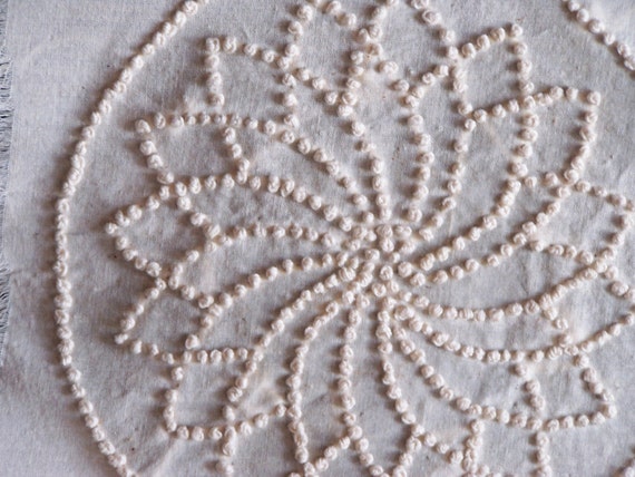 Candlewicking Embroidery on Muslin Beautiful