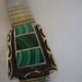 Silver and Malachite Watchband Vintage