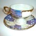 Vintage Teacup Saucer Lavender Teacup Gold Gilt Teacup Lustreware Serving Teacup Collectible teacup