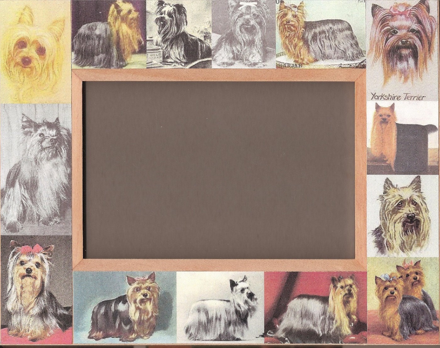 Yorkie / Yorkshire Terrier / DOG PICTURE FRAME / Vintage Art