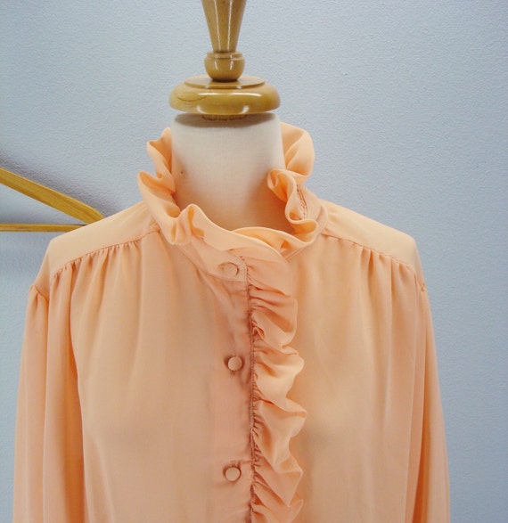 vintage APRICOT Ruffled Blouse Plus Size