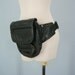 1980s Fanny Pack / Black Leather Fanny Pouch / 7 Pocket