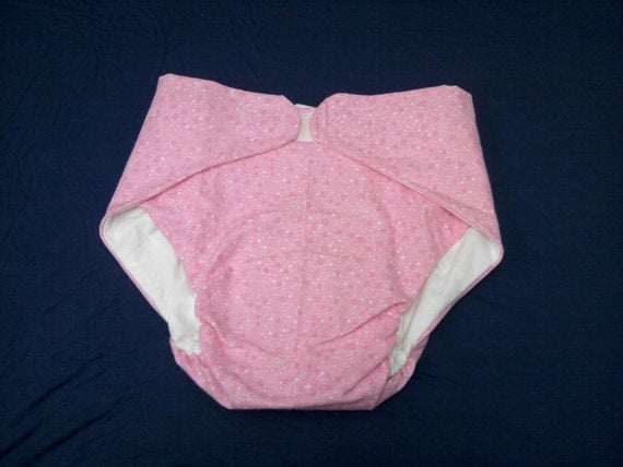 Adult Diaper Pink with Stars Zorb Core Size 40 to 48