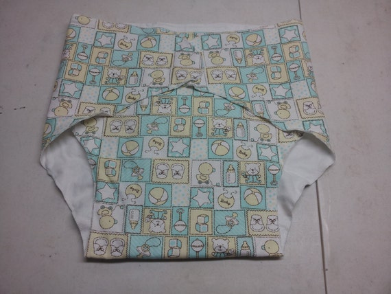 Classic Adult Diaper Nursery Print Size 42 to 52 by nevergrownup