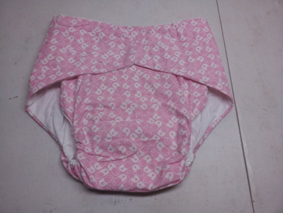 Adult Cloth Diaper Pink With Diaper Pins Size 40 To 48