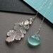 Silver Oak Leaf lariat necklace and Gemstone Enhancer, choose custom stone