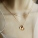 Personalized Double Layer Gold Filled Inital charm & Swarovski Crystal necklace, Bridesmaid gift,