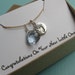Anticipating a Boy, Faceted Blue Mystic Quartz Briolette With a Tiny Sterling Silver Baby Footprint Tab Charm