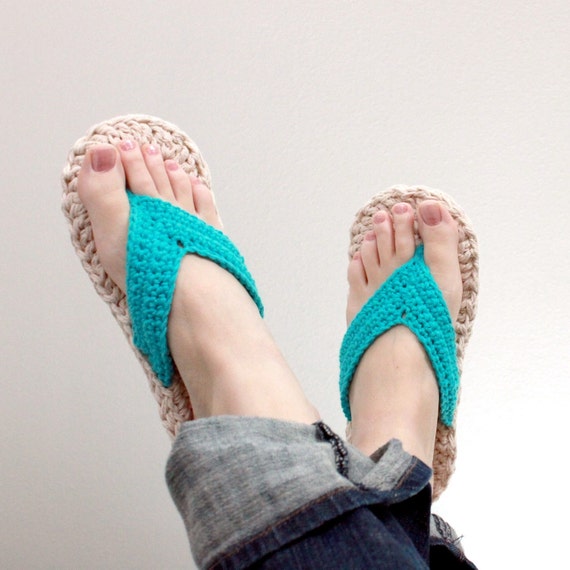 crochet pattern flip flops child to adult sizes 3 10