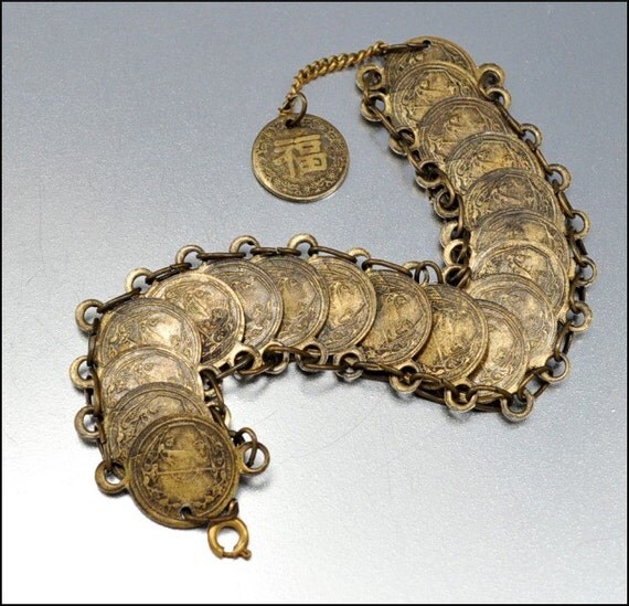 chinese coins bracelet