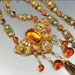 Enamel Glass Czech Art Deco Necklace Art Deco Jewelry Gold Rhinestone Vintage 1920s Jewelry