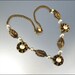 Art Deco Necklace Glass Pearl Flower Gold Brass Vintage Costume Jewelry 1930s