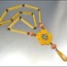 Art Deco Necklace Celluliod Silver Buddha Galalith Vintage 1920s Jewelry Coral Yellow