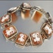 Victorian Cameo Bracelet Revival Sterling Silver 10K Gold Italian Vintage 1940s Jewelry