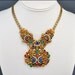 Art Deco Necklace Czech Rhinestone Glass Pearl Gold Etruscan Bookchain Vintage 1920s Jewelry