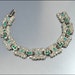 Art Deco Rhinestone Bracelet Silver Pot Metal Emerald Green Vintage 1930s Jewelry Bridal