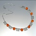 Antique Art Deco Necklace rystal Rhodium Silver Filigree Glass Vintage Jewelry 1930s