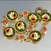 Vintage Micro Mosaic Bracelet Gold Flower Glass Tiles Italian Costume Jewelry