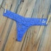 BRIDAL something BLUE panty - dainty lacey blue with the words I DO in rhinestones size Large -Ships in 24hrs