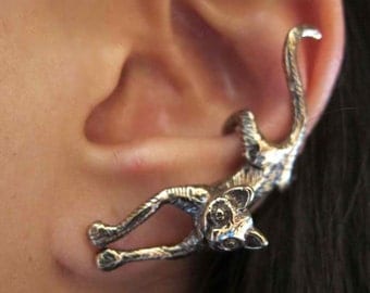 Cat Ear Cuff Bronze Crawling Cat Ear Cuff Cat Earring Cat Jewelry Cat Ear Wrap Non-Pierced Earring Animal Jewelry Animal Earring Fashion