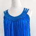 bLue BohO CottoN CroChet CriNkLe ReSort Hippie FeStiVaL MaXi DreSs Swim CoveR up . One Size . D133