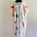 70s BoHo Hippie iVory LaCe CottoN PainT spLatteR CafTan KafTan HouSe Maxi DreSs . Free Size . D093 .