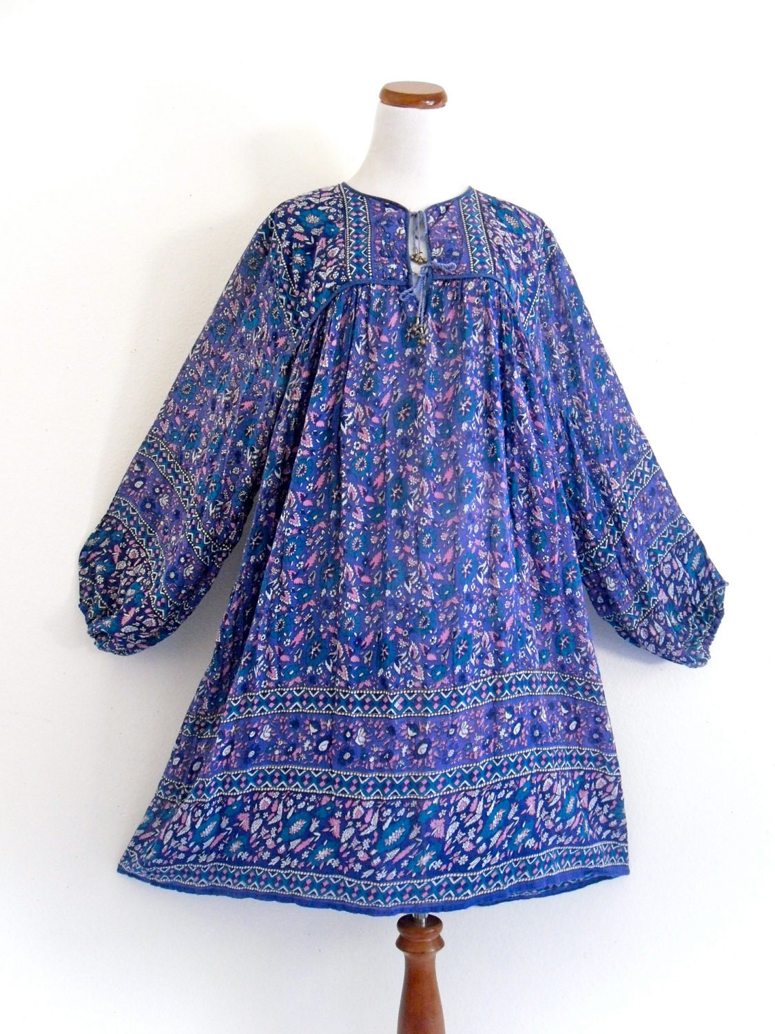 inDia CoTTon GauZe CafTan FesTiVaL DreSs . large . XL . plus