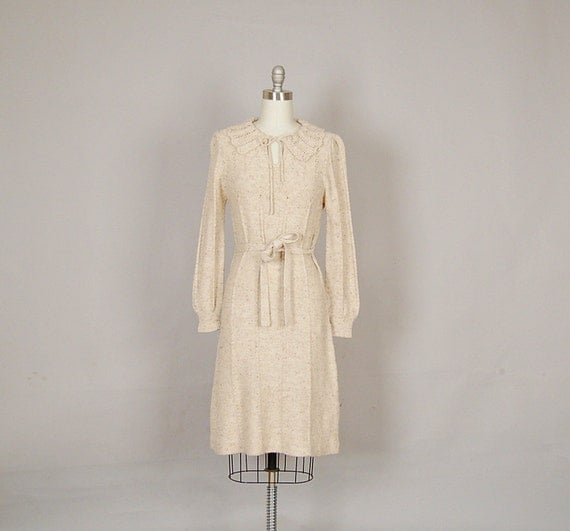 vintage 1960s dress sweater knit designer cream by NodtoModvintage