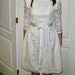 Vintage 1960's WEDDING DRESS, Off White Bridal Lace Over Satin, Street Length, Adorable