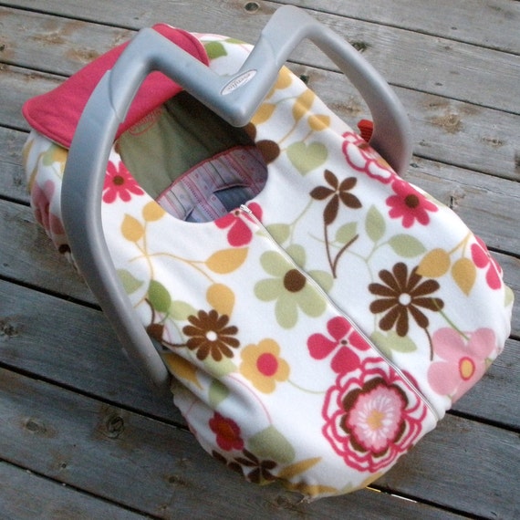 Infant Car Seat Cover with Zipper for Winter Baby by sophiemarie