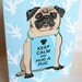 Keep Calm Fawn Pug Greeting Card