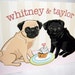Pugs in Love Greeting Card - Customized with Your Names