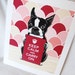 Keep Calm Boston Terrier with Pink Scaled Background - 7x9 Eco-friendly Print