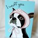 Boston Terrier Wuff You Greeting Card