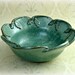 Aqua Mixing/Serving Bowl With Decorated Flared Petal Rim