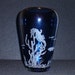Sea horse, Ocean, Hand carved, glass, Home decor, Blue Vase, Gift