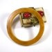 Bakelite Bracelet Mustard And Brown Marble Flat Bangle Vintage Jewelry