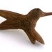 Reserved for Diane-Wooden Hand Carved Hummingbird Brooch Pin Vintage Wood Jewelry