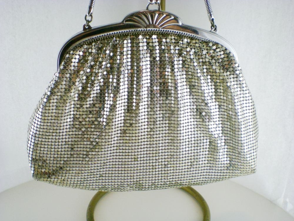 whiting and davis silver mesh clutch