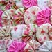 35 Shabby Mary Rose Chic Fabric 1 1/2 Inch Yo Yo Quilting Hair Bow Barrette Trim Applique