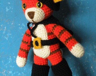 PDF - Puss in boots - 11 inches / 28 cm amigurumi doll crochet pattern