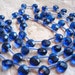 Royal Blue Quartz Faceted Heart Briolettes Full Strand