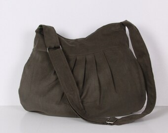 Messenger bag / Everyday bag / Pleated Bag /Tote / Shoulder Bag / Adjustable strap / Olive Green / Cross Body / Diaper Bag