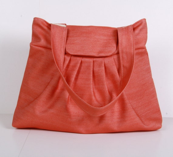 Shoulder Bag Everyday Purse Tote Bag Orange.